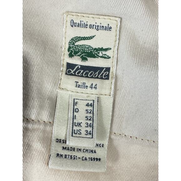 LACOSTE Men's Red Classic-Fit Straight-Leg Twill Chino Pant SZ 34 - Picture 13 of 14